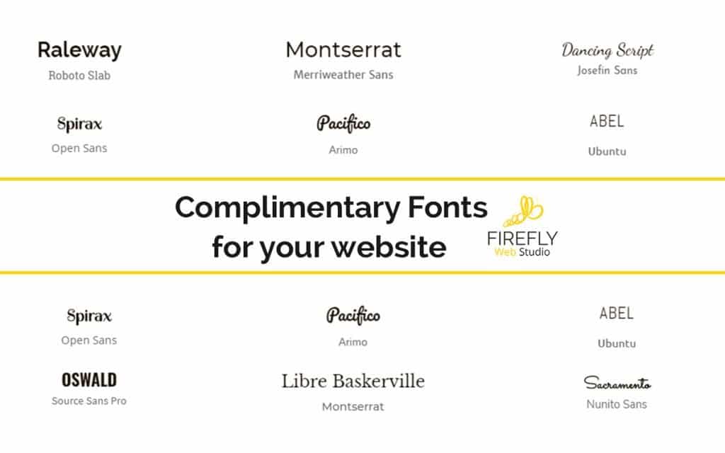 complimentary fonts for web design